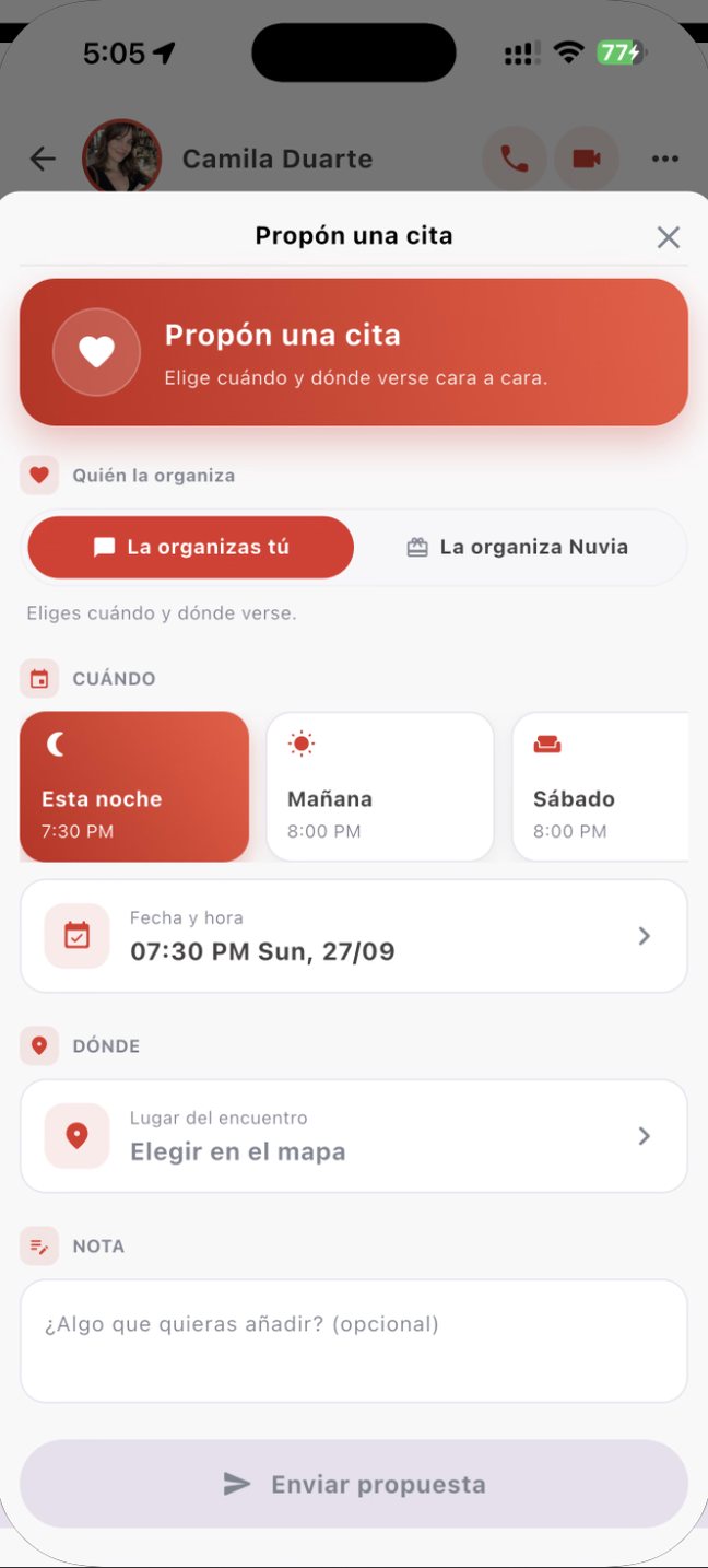 La cita se propone en el chat